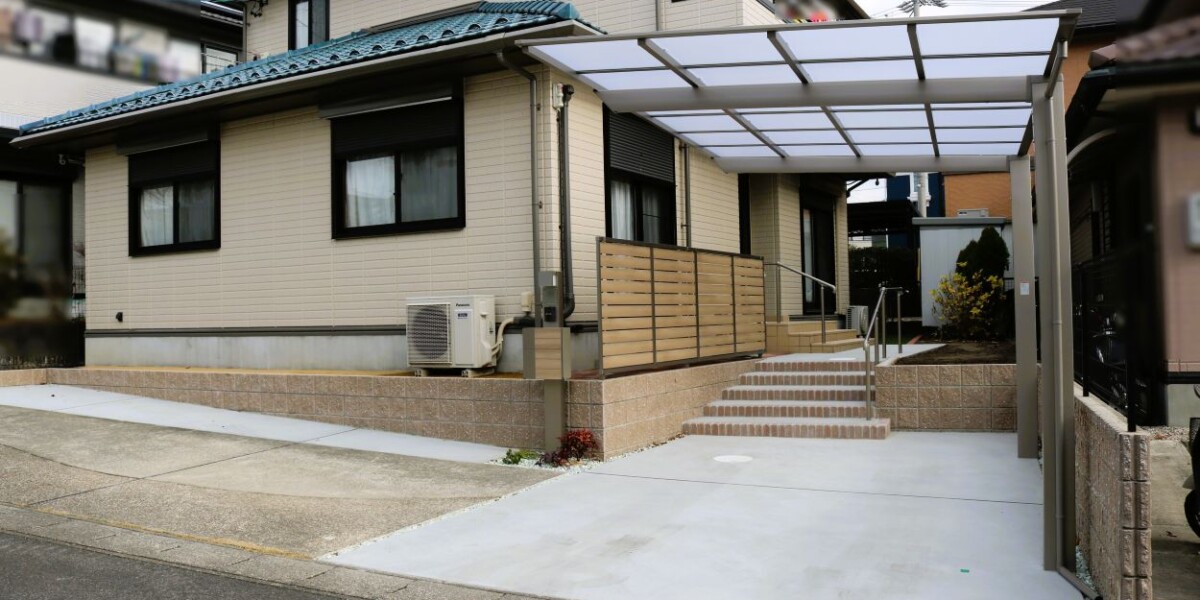 駐車スペースを広げるための門まわりのリフォーム工事の施工例|犬山市