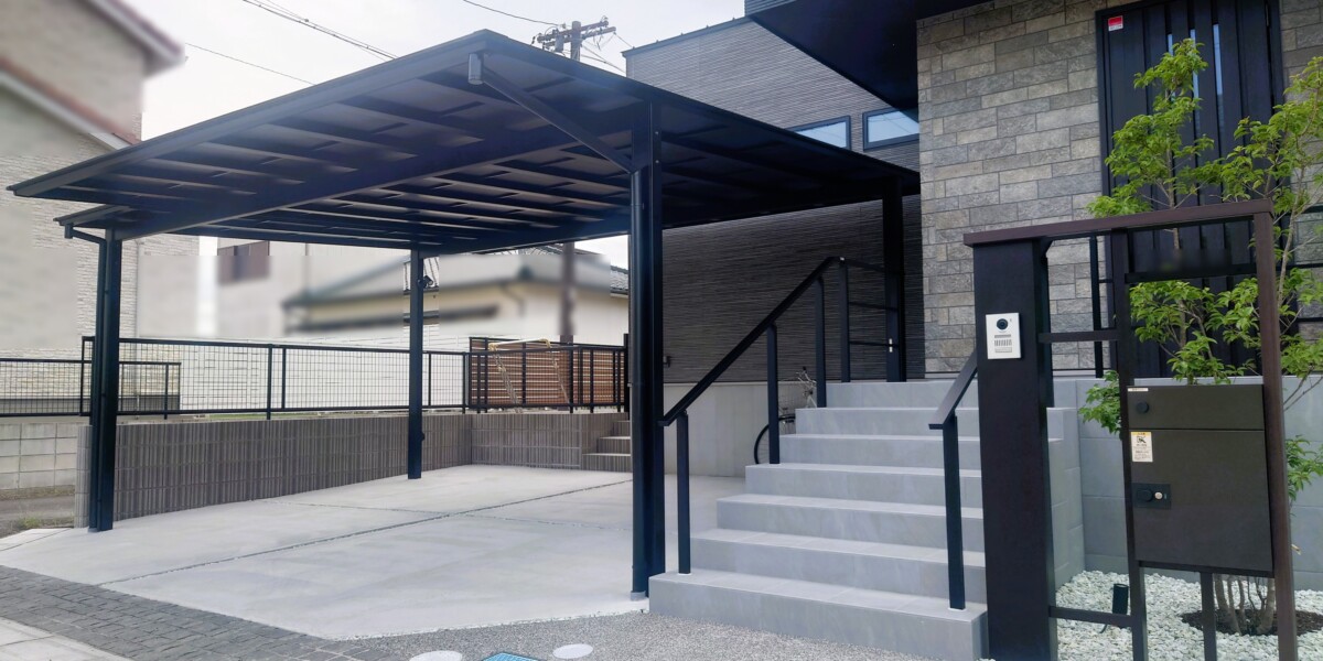 シンプルでおしゃれな新築外構｜愛西市