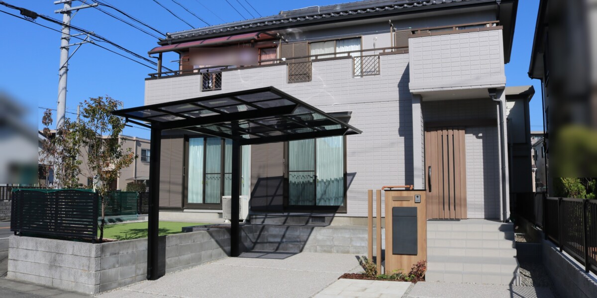 駐車スペースの舗装と植栽や家庭菜園を楽しむ庭のリフォーム|リノベ物件の外構工事|一宮市