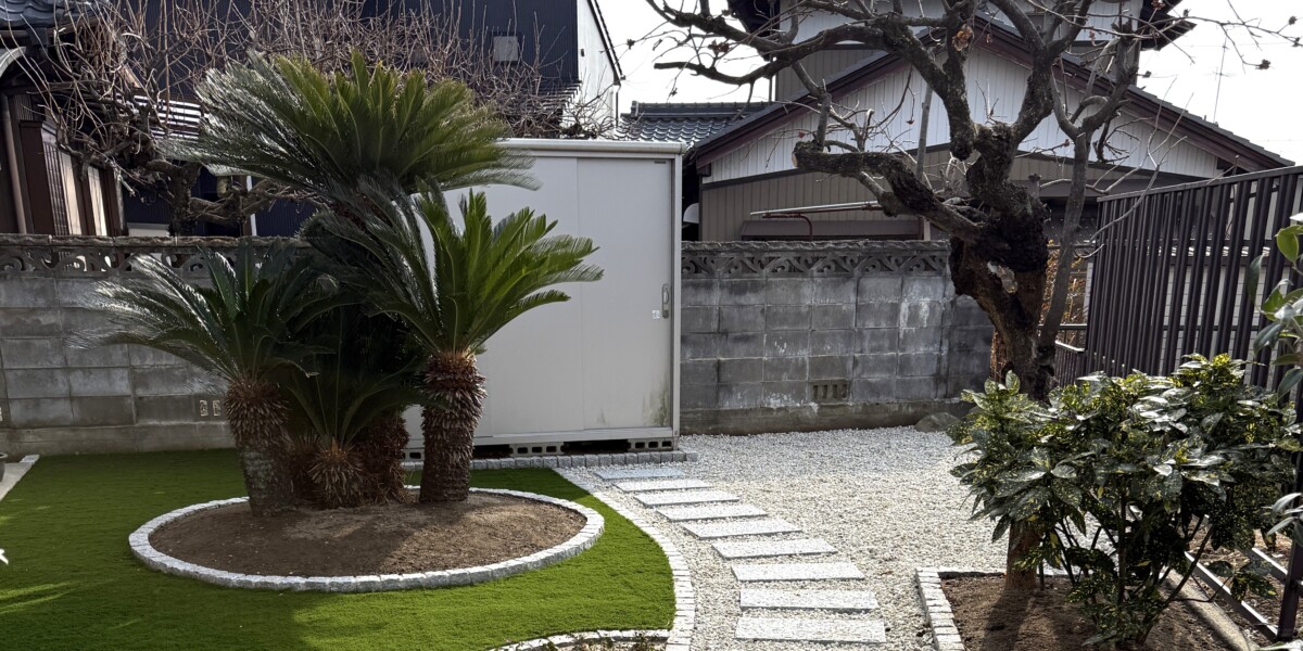 雑草が伸び放題になり手がつけられなくなったお庭のリフォーム工事の施工例|犬山市