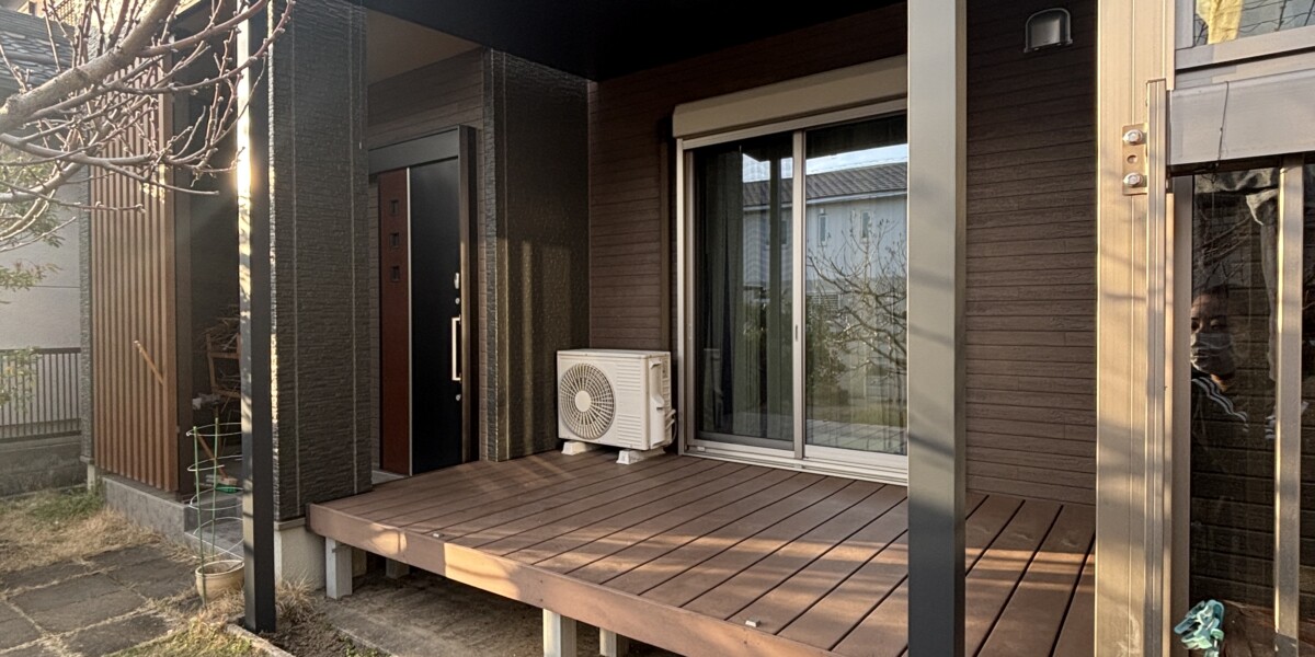 庇のない部屋にテラスSCとスタイルシェードを設置した施工例|大口町